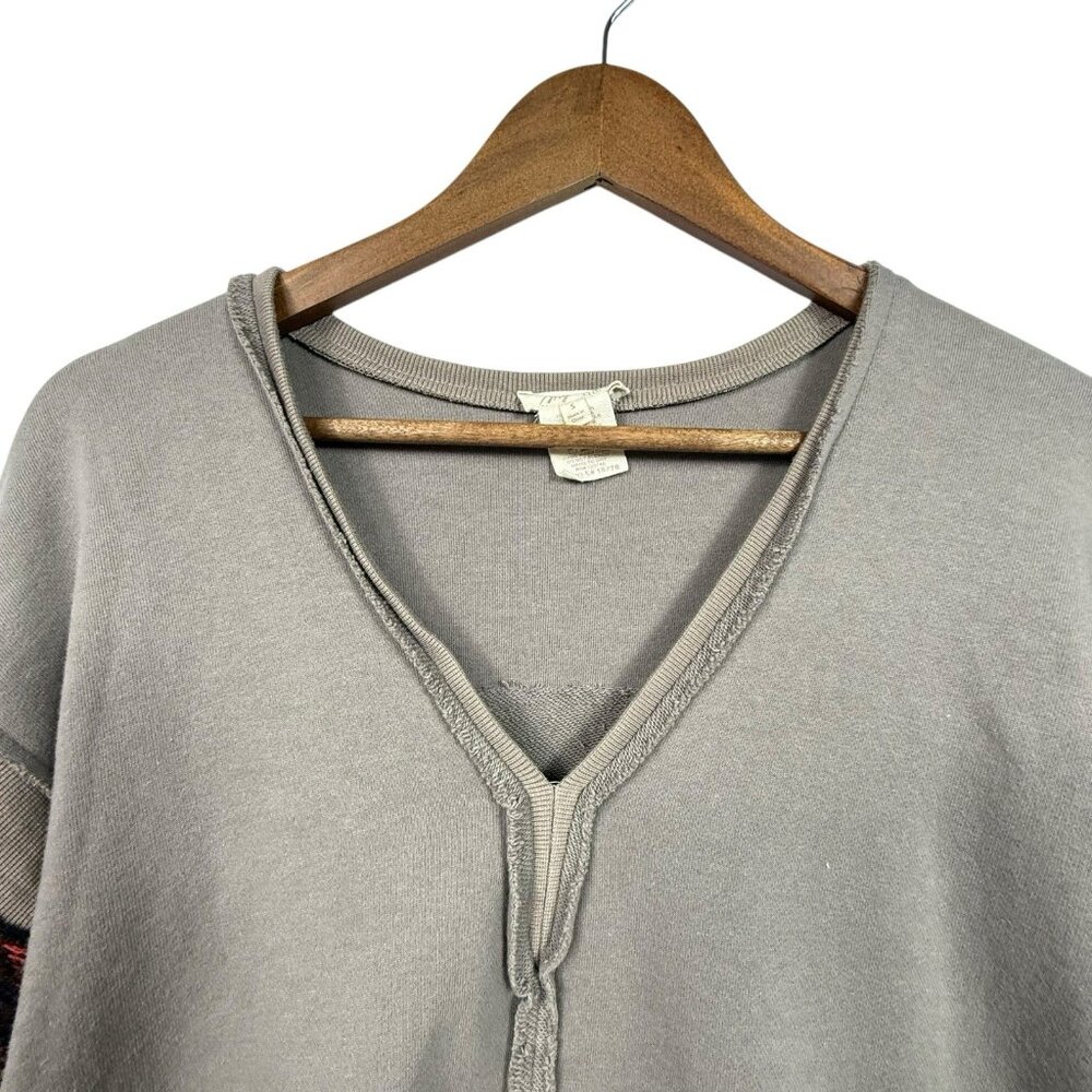 Mystree Womens Pullover Sweatshirt Sweater Sz Small Knit Arms Raw Hem Distressed - Picture 2 of 9